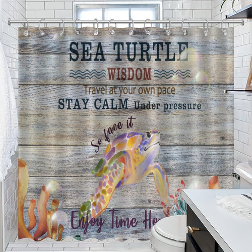COVOME Shower Curtain Nautical Beach Ocean Theme Underwater Starfish Shower Curtains Beach Coastal Tropical Theme Water Repellent Bathroom Shower Curtain Home Bathroom Decorations 72x72 Inch