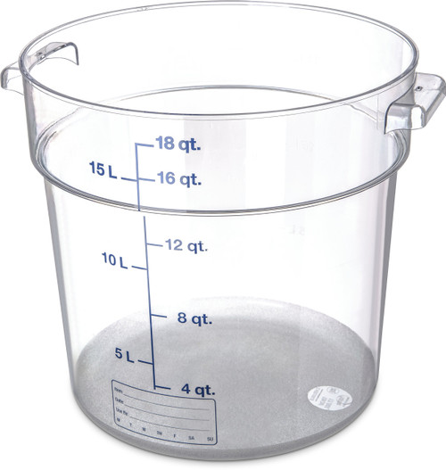 Carlisle FoodService Products 1076807 StorPlus Polycarbonate Round Food Storage Container, 18 Quart, Clear