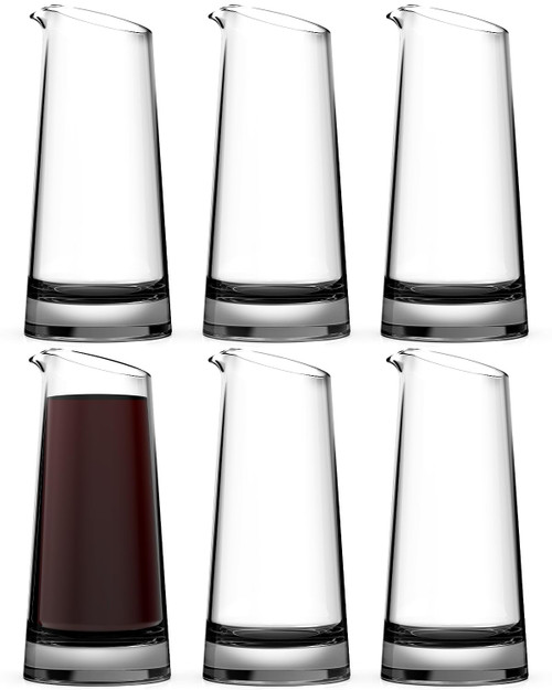 Set of 6 (6oz) Mini Carafe Mini Individual Wine Carafe Single Serving Glass Wine Carafes Set Glass Mini Carafe Decanters Small Individual Wine Decanter