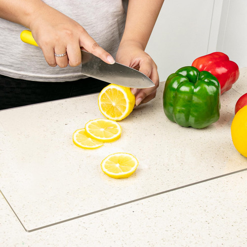 Acrylic Cutting Boards for Kitchen Counter - Clear Cutting Board for Countertop with Lip - Non Slip Transparent Chopping Board with Counter Lip 24 * 16 in