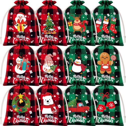72Pcs Burlap Christmas Drawstring Bags, 5x7in Buffalo Plaid Xmas Gift Bags w/Tag Christmas Candy Bags Small Xmas Linen Treat Bags Goody Gift Bags Reusable Gift Wrapping Bags Holiday Party Favors Sack 72Pcs Burlap Christmas Drawstring Bags, 5x7in Buffalo Plaid Xmas Gift Bags w/Tag Christmas Candy Bags Small Xmas Linen Treat Bags Goody Gift Bags Reusable Gift Wrapping Bags Holiday Party Favors Sack