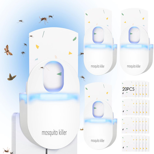 Flying Insect Trap Plug-in,4 Pack Electric Mosquito Gnat Insect Traps Killer with Night Light UV Attractant Catcher & 20 Sticky Trap Boards,Fruit Fly Traps Indoor for Home Bug Catcher for House Office Flying Insect Trap Plug-in,4 Pack Electric Mosquito Gnat Insect Traps Killer with Night Light UV Attractant Catcher & 20 Sticky Trap Boards,Fruit Fly Traps Indoor for Home Bug Catcher for House Office