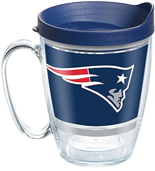 Tervis 1257541 NFL New England Patriots Legend Tumbler with Wrap and Navy Lid 16oz Mug, Clear Tervis 1257541 NFL New England Patriots Legend Tumbler with Wrap and Navy Lid 16oz Mug, Clear
