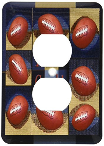 3dRose lsp_34401_6 Thanks Coach, Football, Blue And Tan Design - 2 Plug Outlet Cover