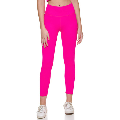 Calvin Klein Performance Women's Thin Rib High Waist 7/8 Legging, Hot Magenta, Small