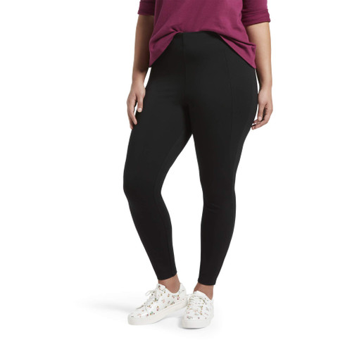 HUE Women's Ponte Skimmer Leggings, Assorted Hosiery, Elastic Waistband/Black, X-Large US
