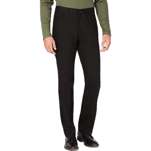 Alfani Mens Solid Casual Chino Pants, Black, 38W x 32L