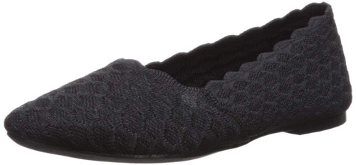 Skechers Women's Cleo-Honeycomb Ballet Flat, Black, 7