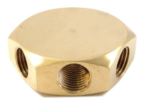 Forney 75560 Manifold, 3-In-1 Brass Flat, 1/4-Inch Female NPT Inlet with (3) 1/4-Inch Female NPT Outlets