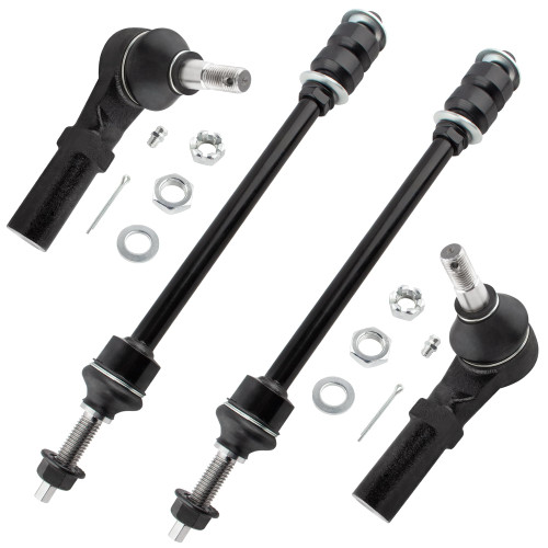 MYSMOT K7422 ES3538 Front Outer Tie Rod Ends Stabilizer Sway Bar Links for Dodge Ram 1500 2002 2003 2004 2005 4WD Models, Pack of 4