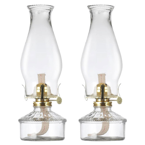 DNRVK 2 Pieces Large Oil Lamps for Indoor Use Vintage Glass Classic Kerosene Lamp Rustic Clear Kerosene Hurricane Lantern Home Decor Oil Lantern for Tabletop Decor Emergency Lighting DNRVK 2 Pieces Large Oil Lamps for Indoor Use Vintage Glass Classic Kerosene Lamp Rustic Clear Kerosene Hurricane Lantern Home Decor Oil Lantern for Tabletop Decor Emergency Lighting