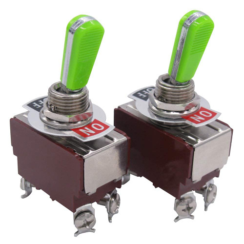 KOSSMA 2pcs Univeral Heavy Duty 20A 125V DPST 4 Terminal ON/Off Rocker Toggle Switch Metal Stainless Steel Top (Size : SPST 2 Terminal ON/Off)