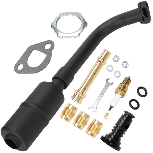 GREHUA Upgrade Exhaust Pipe Muffler Jet Kit for Predator 212cc 196cc 6.5hp GX160 GX200 Engine Coleman CT200U CT200U-EX BT200X KT196 Baja Warrior MB165 Massimo TrailMaster MB200 Mini Bike Go Kart Parts