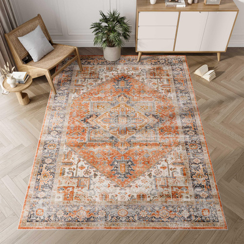 Dripex Area Rugs 3x5, Lightweight Washable Rug Small Area Rugs, Distressed Rug Oriental Floor Carpet, Non-Slip Stain Resistant Rugs for Living Room Bedroom Dining Room Office