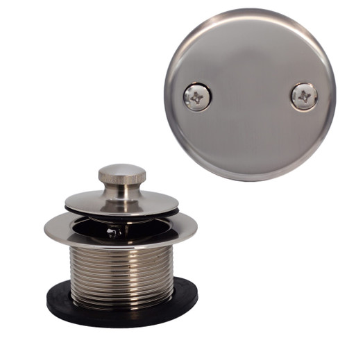 Westbrass Twist & Close Tub Trim Set with Two-Hole Overflow Faceplate, Satin Nickel, D94-2-07 Westbrass Twist & Close Tub Trim Set with Two-Hole Overflow Faceplate, Satin Nickel, D94-2-07