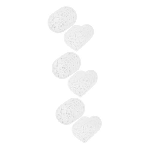 EXCEART 30 Pcs Early Education Love Heart Blank Puzzles Blank Jigsaw Love Heart Jigsaw Puzzles DIY Blank Puzzles Toy for Kids Paper Blank Graffiti Puzzle Customize Coloring White Child