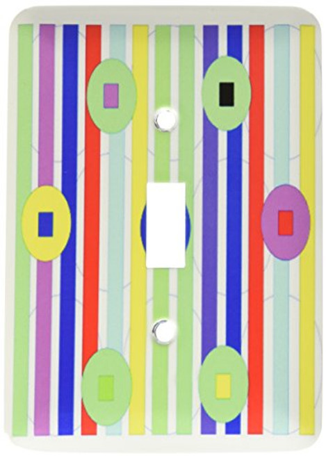 3dRose LSP_41587_1"Lime Pink N Blue Stripes with Yellow Green Circles Single Toggle Switch 3dRose LSP_41587_1"Lime Pink N Blue Stripes with Yellow Green Circles Single Toggle Switch