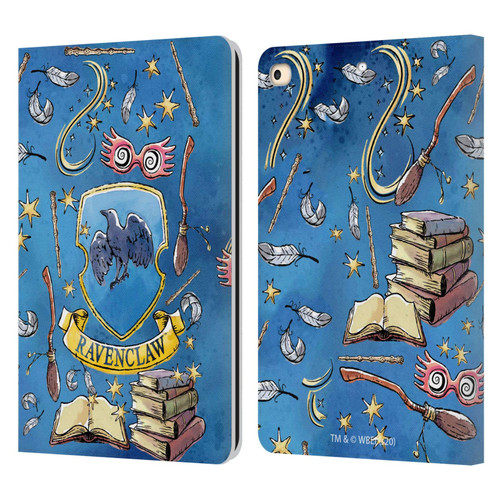 Head Case Designs Officially Licensed Harry Potter Ravenclaw Pattern Deathly Hallows XIII Leather Book Wallet Case Cover Compatible with Apple iPad 9.7 2017 / iPad 9.7 2018