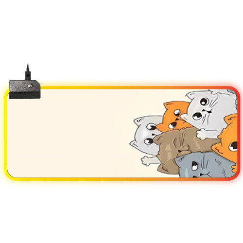 llsxi Stitched Edge RGB Mouse Pad with Non-Slip Base,Large Glowing Gaming Mousepad,Cute Desk Pad Keyboard Pad Game Office XL?15.74"x31.49"x0.12"?