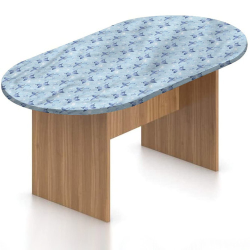 XISUNYA Oval Fitted Tablecloth, Butterflies Elastic Edged Polyester Table Cover,Blue Dragonflies and Butterflies Print Fitted Table Pad, Fits Oval Tables up to 36" x 60",Kitchen Dining Indoor Outdoor
