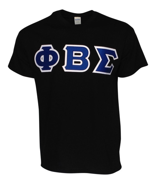 Mega Greek Mens Phi Beta Sigma Letter T-Shirt (Black, Large)