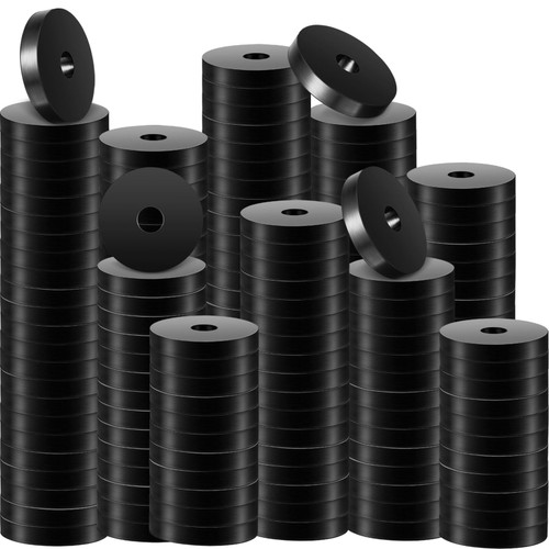 1 1/2 Inch OD x 3/8 Inch ID x 1/4 Inch Thickness Rubber Spacer Flat Rubber Bushings Neoprene Rubber Washers for Screws Bolts Faucet Household Appliances (160 Pcs)