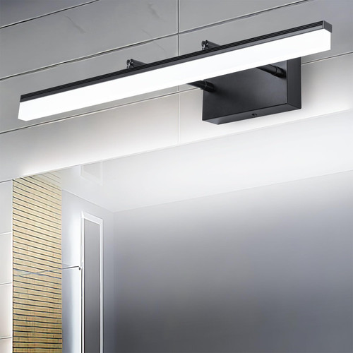 XUPUHOUSE 24" Modern Bathroom LED Vanity Light,Black Vanity Light Bar,12W 6000K Cool White,Rotatable and Retractable Bathroom Over Mirror Makeup Vanity Light Fixture XUPUHOUSE 24" Modern Bathroom LED Vanity Light,Black Vanity Light Bar,12W 6000K Cool White,Rotatable and Retractable Bathroom Over Mirror Makeup Vanity Light Fixture