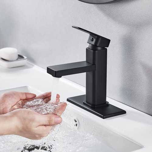 VOTON Black Bathroom Faucet Single Handle Bathroom Sink Faucet One Hole Rv Commercial Lavatory Faucet Vanity Faucets Basin Mixer Tap