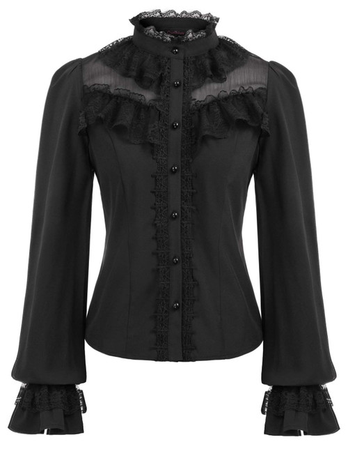 CURLBIUTY Womens Renaissance Blouse Vintage Long Sleeve Gothic Lolita Shirt Lace Victorian Tops Black CURLBIUTY Womens Renaissance Blouse Vintage Long Sleeve Gothic Lolita Shirt Lace Victorian Tops Black