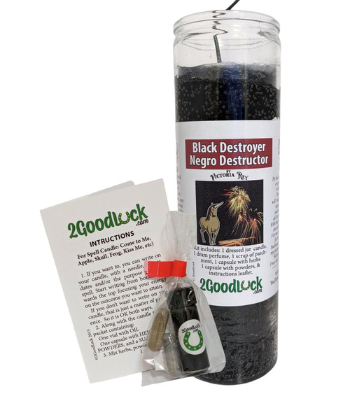 Black Destroyer Dressed Scented Candle - Veladora Preparada Negro Destructor