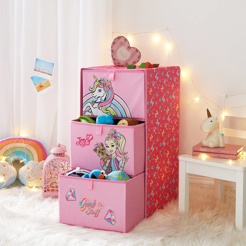 Idea Nuova JoJo Siwa 3 Drawer Soft Storage Unit with Poly Canvas Frame
