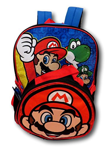 Nintendo Super Mario Bros. Backpack with Detachable Insulated Lunch Box (Red)