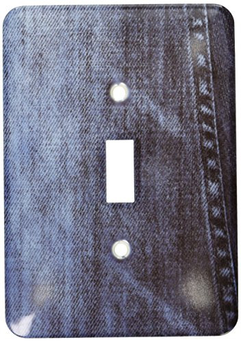 3dRose lsp_32502_1 Cool Denim Texture Blue Single Toggle Switch
