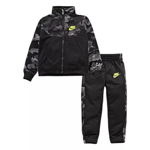 Nike Little Boys Therma Dri-Fit Tracksuit And Pants 2 Piece Set (Black(86F279-023)/Volt, 7 Years)