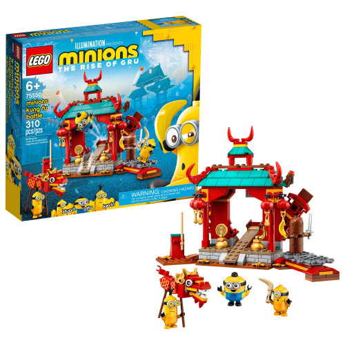 LEGO Minions: The Rise of Gru: Minions Kung Fu Battle (75550) Toy Temple Building Set for Kids, a Great Present for Kids Who Love Minions, Kevin and Stuart Minion Toy Figures (310 Pieces)