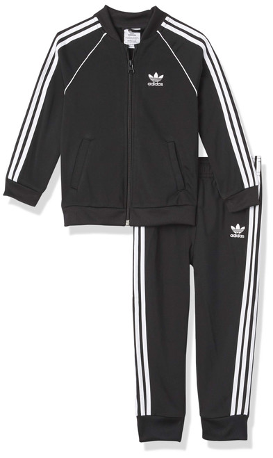 adidas Originals unisex baby Adicolor Superstar Tracksuit, Black/White, 6 Months US