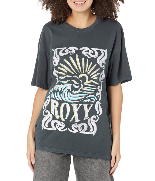Roxy Posh Pitted T-Shirt Anthracite MD (US 7-9)