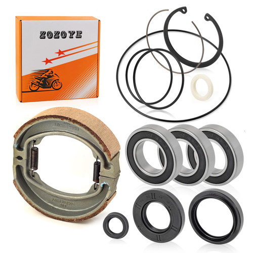 Rear Axle Bearing Seals O-Ring Clip + Brake Shoe Kit Compatible with HONDA 250 Recon TRX250 TE TM TRX250EX TRX250X 1997-2022