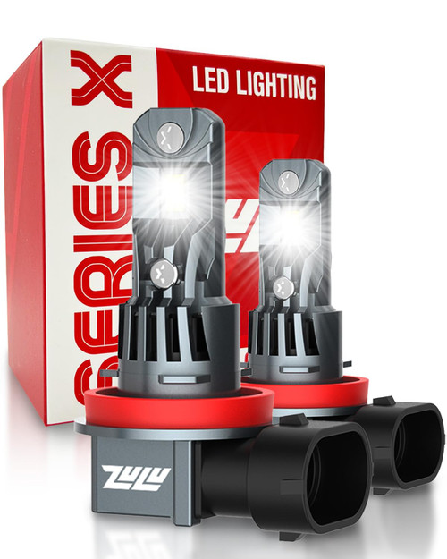 ZULU H8 H9 H11 SeriesX LED Headlight Bulb, Super Bright 1:1 Mini Size LED Light Bulbs 70W, No Adapter Required Plug and Play, Halogen Replacement Bulb 6500K White, Pack of 2