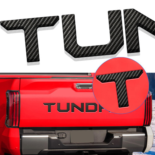 3D Raised Tailgate Inserts Letters Compatible for 2022 2023 Tun, ABS Plastic Inserts with Strong Adhesive Backing (Carbon Fiber Grain)