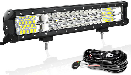 Willpower 18" LED Work Light Bar, Triple Row 252W Spot Flood Combo Beam Off Road Driving Fog Lights With Wiring Harness for Pickup SUV ATV UTV Truck Light, 12V 24V Willpower 18" LED Work Light Bar, Triple Row 252W Spot Flood Combo Beam Off Road Driving Fog Lights With Wiring Harness for Pickup SUV ATV UTV Truck Light, 12V 24V