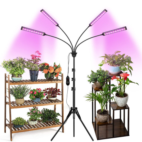 Grow Lights for Indoor Plants, Full Spectrum LED Grow Lights with Tripod Stand, Timing 1-19Hrs & Auto On/Off, 11 Levels Dimmable Plant Light for Indoor Plants with 336 LEDs.