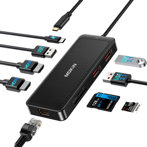 Laptop Docking Station Dual Monitor, 9 in 1 USB C Dock with 2 HDMI 4K, 1000Mbps, 100W PD, SD/TF Card Reader, 3 USB, USB C Multiport Adapter for MacBook/Dell/HP/Surface/Lenovo Laptop Docking Station Dual Monitor, 9 in 1 USB C Dock with 2 HDMI 4K, 1000Mbps, 100W PD, SD/TF Card Reader, 3 USB, USB C Multiport Adapter for MacBook/Dell/HP/Surface/Lenovo