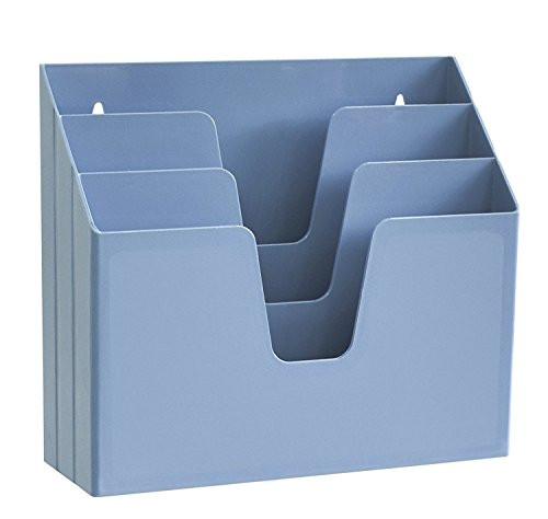 Acrimet Horizontal Triple File Folder Organizer (Solid Blue Color)