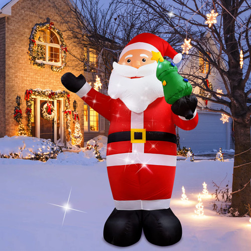 Wothfav 8FT Christmas Inflatable Santa Claus Outdoor Decorations, Inflatable Santa with Xmas Tree, Blow Up Yard Decorations for Holiday Xmas Party Indoor Garden Lawn Wothfav 8FT Christmas Inflatable Santa Claus Outdoor Decorations, Inflatable Santa with Xmas Tree, Blow Up Yard Decorations for Holiday Xmas Party Indoor Garden Lawn