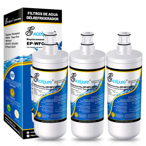 EXCELPURE 3US-AF01 Under Sink Water Filter Replacement for Filtrete Standard 3US-AF01 3US-AS01 Whirlpool WHCF-SRC WHCF-SUFC WHCF-SUF 3PACK