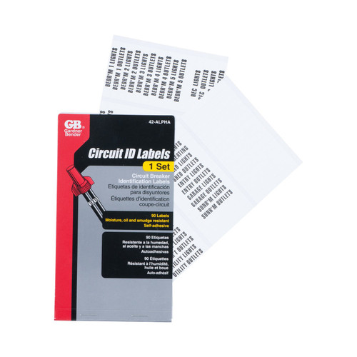 Gardner Bender 42-ALPHA Wire Marker Booklet Circuit Breaker Markers, 1/Bag