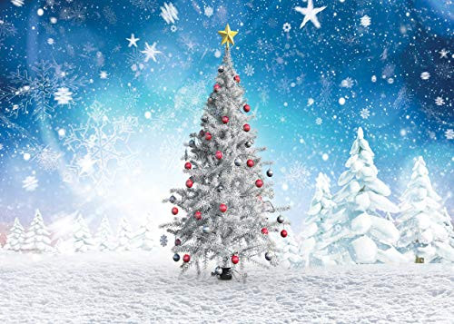 LYWYGG 7x5ft Christmas Photo Backdrop Winter Background White Frozen Snow Photography Backdrops for Children and Party CP-107