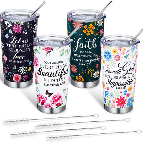 Sliner 4 Pieces Christian Gifts for Women Christian Faith Jesus God Bible Verse Religious Gifts, Thank You Gifts Birthday Gifts for Women, Mom, Friend, Sister, Jesus 20 oz Stainless Steel Tumbler Sliner 4 Pieces Christian Gifts for Women Christian Faith Jesus God Bible Verse Religious Gifts, Thank You Gifts Birthday Gifts for Women, Mom, Friend, Sister, Jesus 20 oz Stainless Steel Tumbler