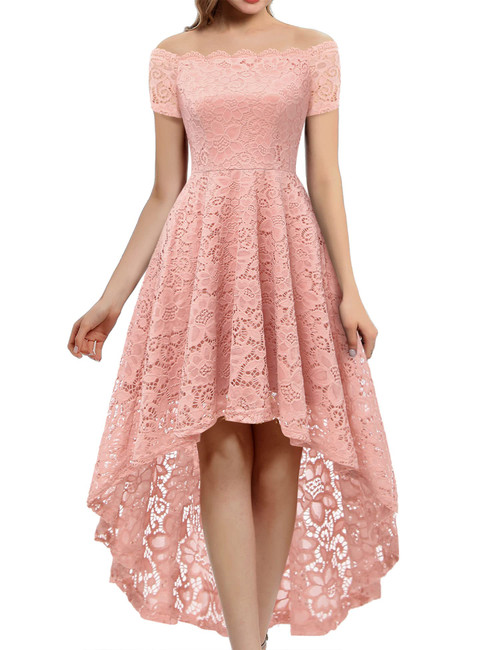Dressystar Women's Lace Cocktail Dress Hi-Lo Off Shoulder Bridesmaid Swing Formal Party Dress 0042 Blush XL Dressystar Women's Lace Cocktail Dress Hi-Lo Off Shoulder Bridesmaid Swing Formal Party Dress 0042 Blush XL